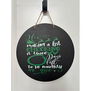 Chalkboard Santa and sleigh countdown to christmas